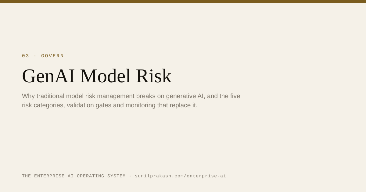 GenAI Model Risk - Enterprise AI Playbook